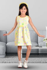 Clothe Funn Girls Sleeveless Zig Zag Printed Frock, Yellow
Sleeveless Frock