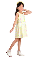 Clothe Funn Girls Sleeveless Zig Zag Printed Frock, Yellow
Sleeveless Frock