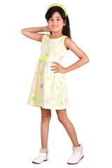 Clothe Funn Girls Sleeveless Zig Zag Printed Frock, Yellow
Sleeveless Frock