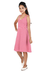Clothe Funn Girls Sleeveless Striped Frock, Pink
Sleeveless Frock