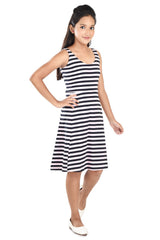 Clothe Funn Girls Sleeveless Striped Frock, Pink / Black
Sleeveless Frock