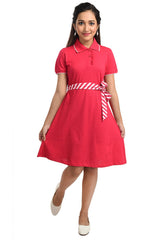 Clothe Funn Girls Solid Frock, Fuschia
Short Sleeves Frock