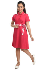 Clothe Funn Girls Solid Frock, Fuschia
Short Sleeves Frock