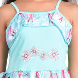 Clothe Funn Girls Dancer Printed Spaghetti Frock, Sky Blue
Sleeveless Frock