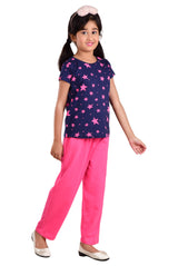 Clothe Funn Girls Star Printed Half Sleeve T-Shirt & Pants Set, Navy/Pink
Half Sleeve T-Shirt & Pant