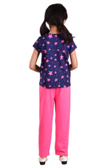 Clothe Funn Girls Star Printed Half Sleeve T-Shirt & Pants Set, Navy/Pink
Half Sleeve T-Shirt & Pant
