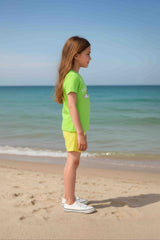 Clothe Funn Girls Sunshine Printed Half Sleeve T-Shirt & Shorts Set, Green/Yellow
Half Sleeve T-Shirt & Shorts