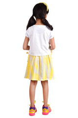 Clothe Funn Girls Sweet Printed Frock, Yellow/White
Short Sleeve Top & Skirt