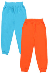 Clothe Funn Girls Printed Track Pant Loop Knit Fabric, Orange & Turq (Pack of 2)
Full Length Track Pants
