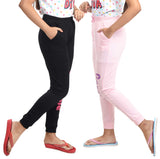 Clothe Funn Girls Printed Drifit Track Pants, Black/Pink (Pack of 2)
Full Length Track Pants