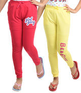 Clothe Funn Girls Printed Track Pant, DriFit, Fuschia/Lemon(Pack of 2)
Full Length Track Pants