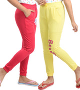 Clothe Funn Girls Printed Track Pant, DriFit, Fuschia/Lemon(Pack of 2)
Full Length Track Pants