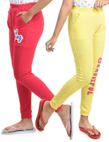 Clothe Funn Girls Printed Track Pant, DriFit, Fuschia/Lemon(Pack of 2)
Full Length Track Pants