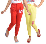 Clothe Funn Girls Printed Track Pant, DriFit, Red/Lemon (Pack of 2)
Full Length Track Pants