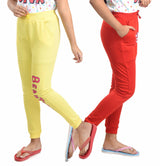 Clothe Funn Girls Printed Track Pant, DriFit, Red/Lemon (Pack of 2)
Full Length Track Pants