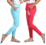 Clothe Funn Girls Printed Track Pant, DriFit, S.Blue/Fuschia (Pack of 2)
Full Length Track Pants