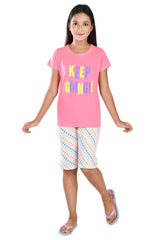 Clothe Funn Girls Cute Printed Half Sleeves T-Shirt & Shorts Set, Neon Pink
Half Sleeve T-Shirt & Shorts