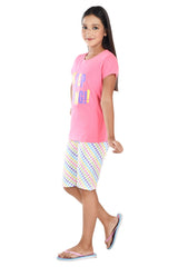Clothe Funn Girls Cute Printed Half Sleeves T-Shirt & Shorts Set, Neon Pink
Half Sleeve T-Shirt & Shorts