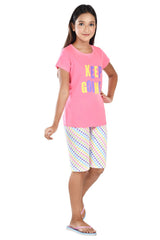 Clothe Funn Girls Cute Printed Half Sleeves T-Shirt & Shorts Set, Neon Pink
Half Sleeve T-Shirt & Shorts