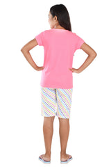 Clothe Funn Girls Cute Printed Half Sleeves T-Shirt & Shorts Set, Neon Pink
Half Sleeve T-Shirt & Shorts