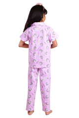 Clothe Funn Girls All-Over Unicorn Printed Night Suit, Purple
Half Sleeve Shirt & Pant