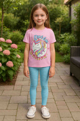 Clothe Funn Girls Unicorn Printed Half Sleeves T-Shirt & Pants, Pink/T.Blue
Half Sleeve T-Shirt & Pant