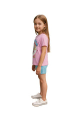 Clothe Funn Girls Unicorn Printed Half Sleeve T-Shirt & Shorts Set, Pink/T.Blue
Half Sleeve T-Shirt & Shorts
