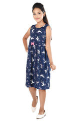 Clothe Funn Girls Unicorn Printed Sleeveless Frock, Navy
Sleeveless Frock