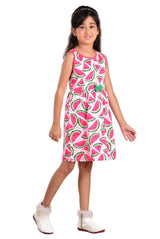 Clothe Funn Girls Watermelon Printed Sleeveless Frock, White
Sleeveless Frock