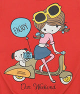 Clothe Funn Girls Weekend Printed Set, Coral & Air Force
T-Shirt & Shorts