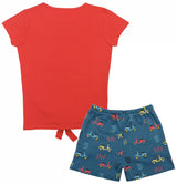 Clothe Funn Girls Weekend Printed Set, Coral & Air Force
T-Shirt & Shorts