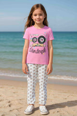 Clothe Funn Girls Wonderful Printed Half Sleeve T-Shirt & Pant Set, Pink/White
Half Sleeve T-Shirt & Pant