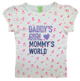 Clothe Funn Girls World Printed Set, White AOP/Fuschia
Half Sleeve T-Shirt & Shorts