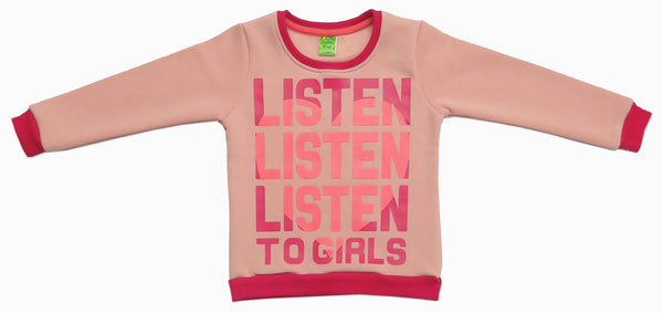 Clothe Funn Girls Fleece sweatshirt, Peach