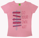 Girls Chest Printed T-Shirts,Pink, Combo:-10 (Pack of 2)