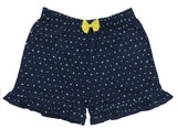 Clothe Funn Girls Printed Hot Shorts, Combo:-7 (Navy/Yellow/D.Coral) pack of 3