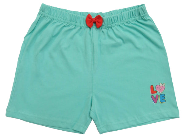 Clothe Funn Girls Printed Hot Shorts, Combo:-9 (White AOP/Pink/Mint) pack of 3