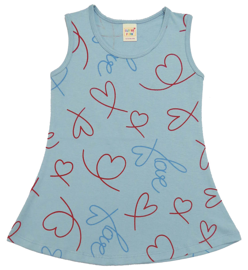 Clothe Funn Baby Girls Sleeveless Printed Frock Combo:-3 Lemon/Pink/S.Blue (Pack Of 3)