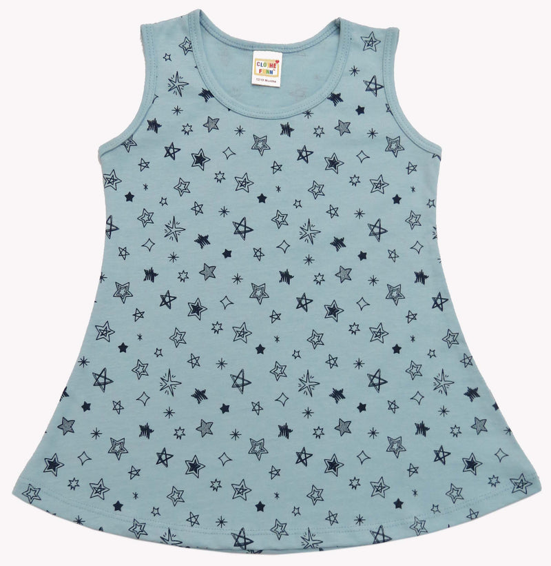 Clothe Funn Baby Girls Sleeveless Printed Frock Combo:-4 Lemon/Peach/Blue  (Pack Of 3)