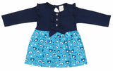 Clothe Funn New Born Baby Girl Dress, Navy/T.Blue