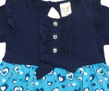 Clothe Funn New Born Baby Girl Dress, Navy/T.Blue