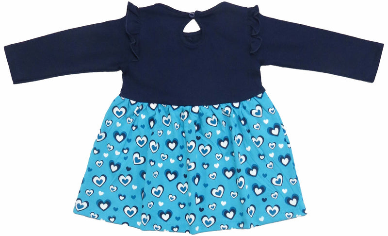 Clothe Funn New Born Baby Girl Dress, Navy/T.Blue