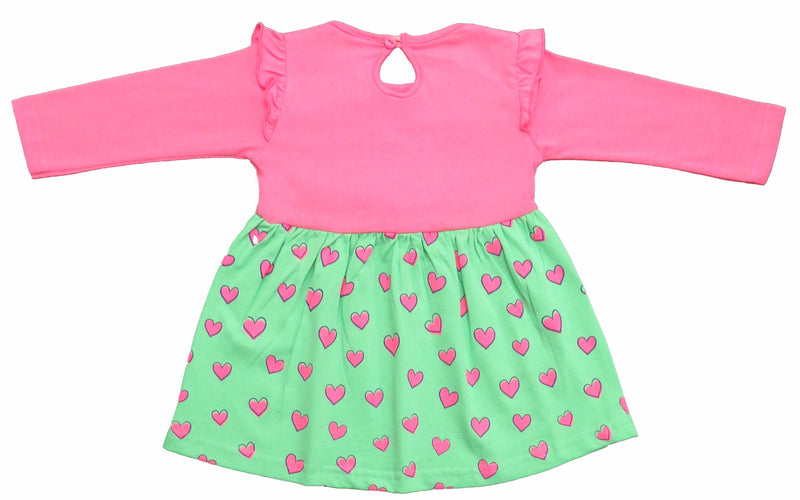 Clothe Funn New Born Baby Girl Dress, Pink/Mint Green