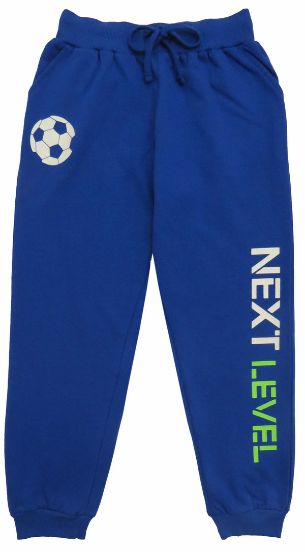 Clothe Funn Boys Track Pant Loop Knit fabric, Royal & Red, (Pack of 2)