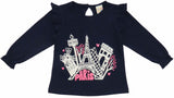 Clothe Funn Baby Girls Co-Ordinate Set, Full sleeve T-Shirts & Full Pant, Navy & Pink