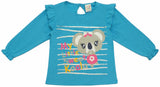 Clothe Funn Baby Girls Co-Ordinate Set, Full sleeve T-Shirts & Full Pant, T.Blue & Offwhite