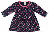 Clothe Funn Baby Girls Full Sleeves Dress, Navy & Pink