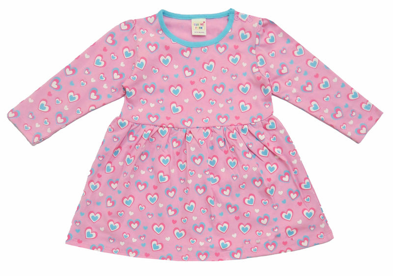 Clothe Funn Baby Girls Full Sleeves Dress, Navy & Pink