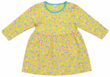 Clothe Funn Baby Girls Full Sleeves Dress, Navy & Yellow