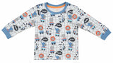 Clothe Funn Baby Boys Co-Ordinate Set, Full Sleeve T-Shirts & Full Pant, Off white & Black